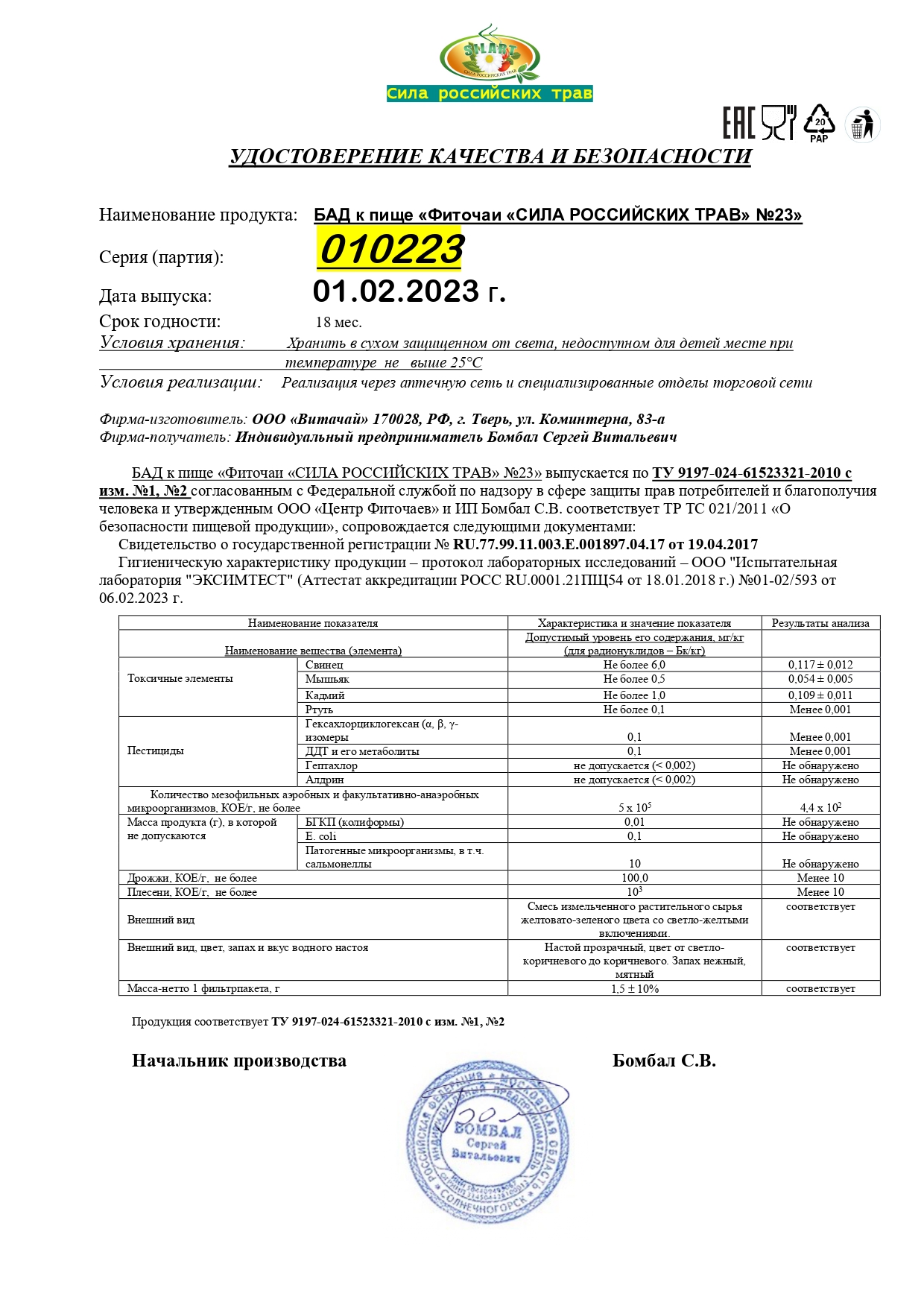 Паспорт №022023